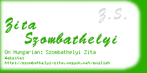 zita szombathelyi business card